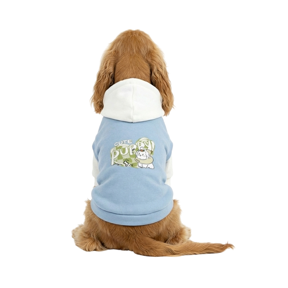 Толстовка для собак FOXIE Cute Puppy L (дл.спины 40см, обх.груди 52-58см, обх.шеи 38см) голубая