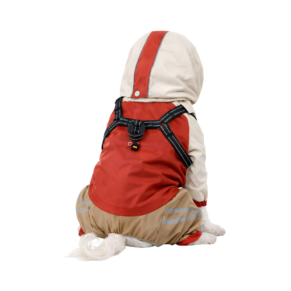 Комбинезон для собак FOXIE Hikers XS со шлейкой (длина спины 25см) красный