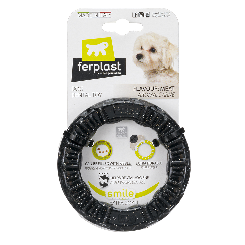 Игрушка для собак FERPLAST стомат. Smile XS из термопласт.полиуретана, прочная, с аромат.мяса, 8,5см