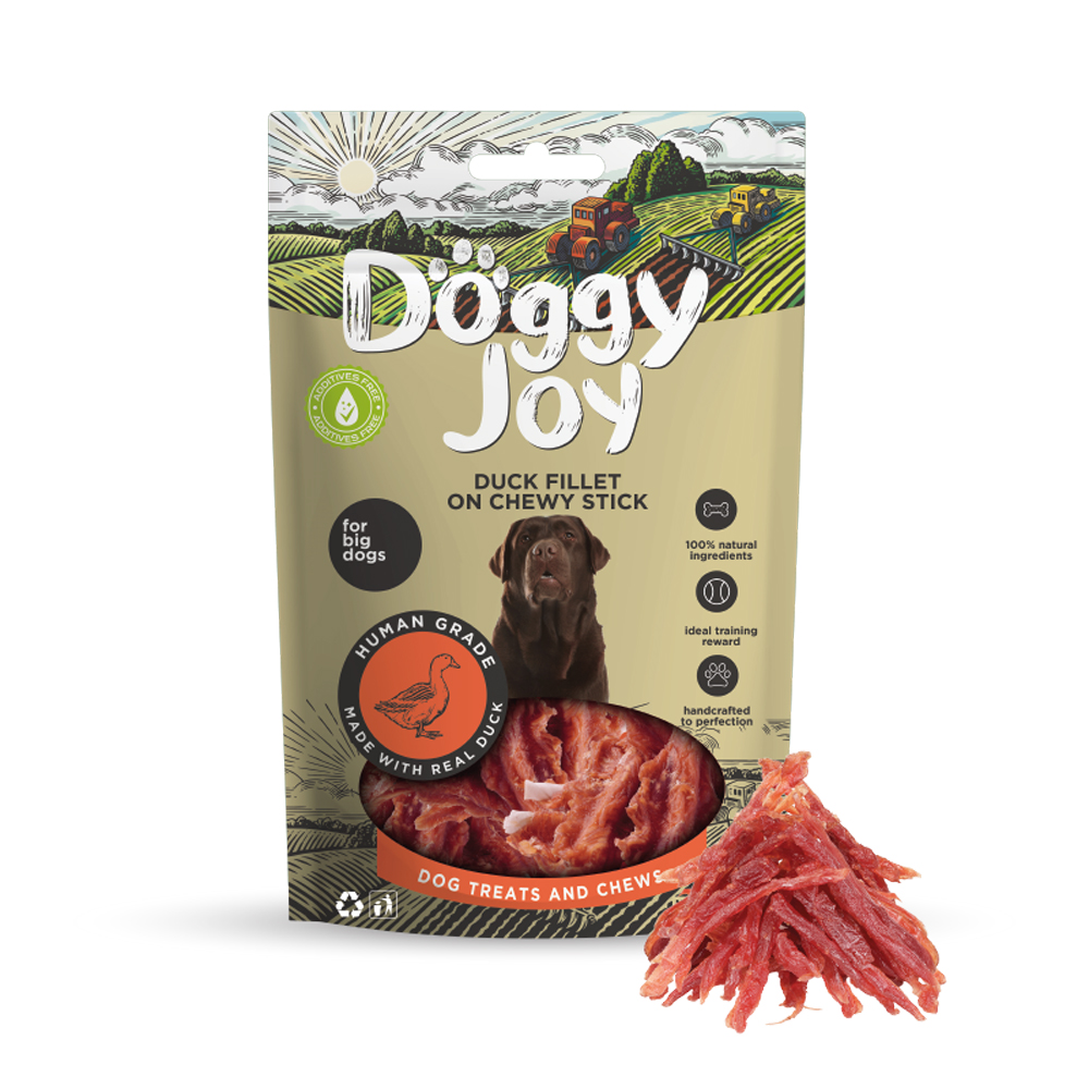 Лакомство для собак DOGGY JOY 50843 для крупных пород Филе утки на жевательной палочке