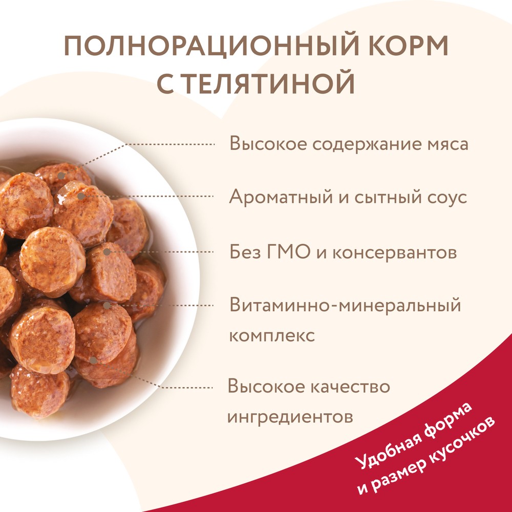 Корм для собак МНЯМС Красивая шерсть кусочки в соусе с ягненком банка