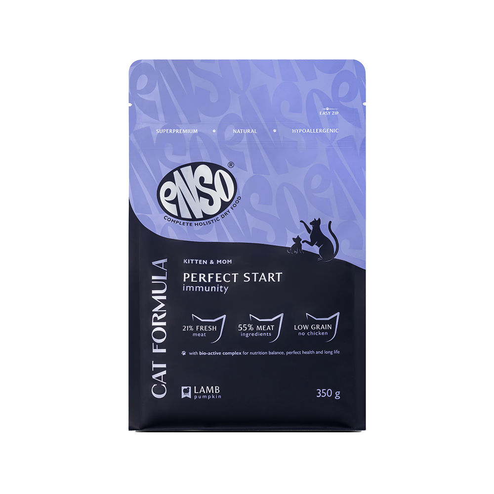 Корм для котят от 1 мес.,берем. и кормящ.кошек ENSO formula Perfect start ягненок с тыквой сух.