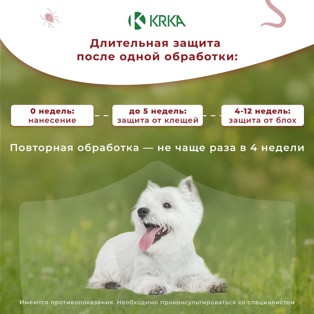 Капли для собак KRKA Фиприст Спот Он 2-10кг 67мг (3 пипетки в упак.)