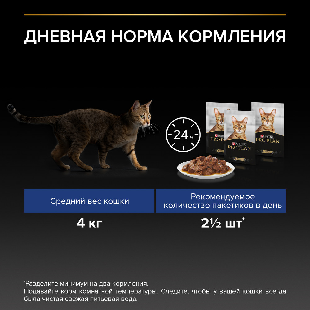 Корм для кошек PRO PLAN Indoor для домашних, с лососем в соусе пауч