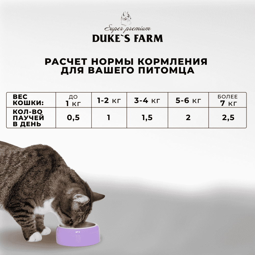 Корм для кошек DUKE'S FARM креветки, курица в соусе пауч
