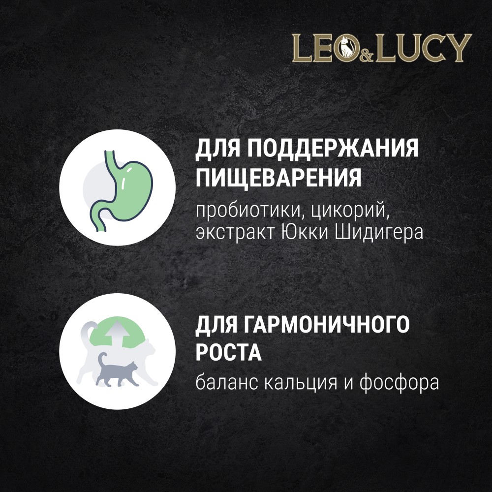 Корм для котят LEO&LUCY индейка с овощами и биодобавками сух.