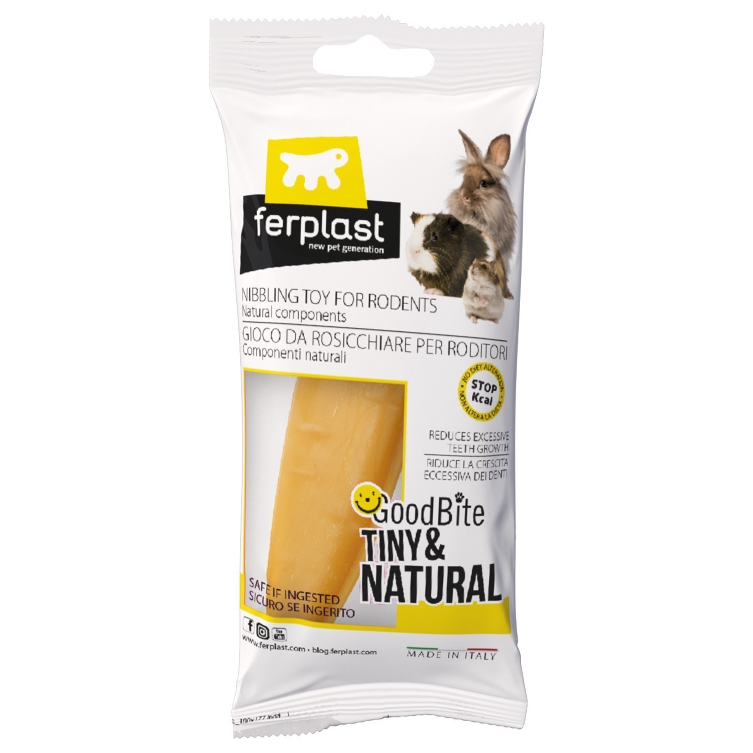 Игрушка для грызунов FERPLAST Goodb Tin & Nat Bag жевательная морковь