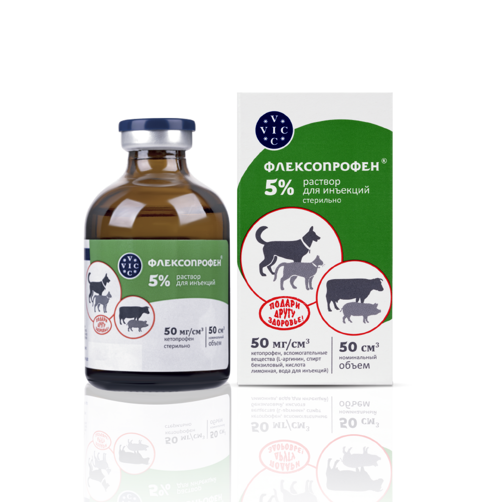 Препарат НПВС DOCTOR VIC Флексопрофен для кошек и собак, 5% 50мл