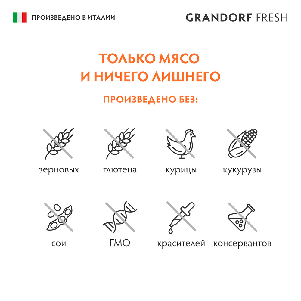 Корм для собак GRANDORF FRESH Паштет из ягненка банка