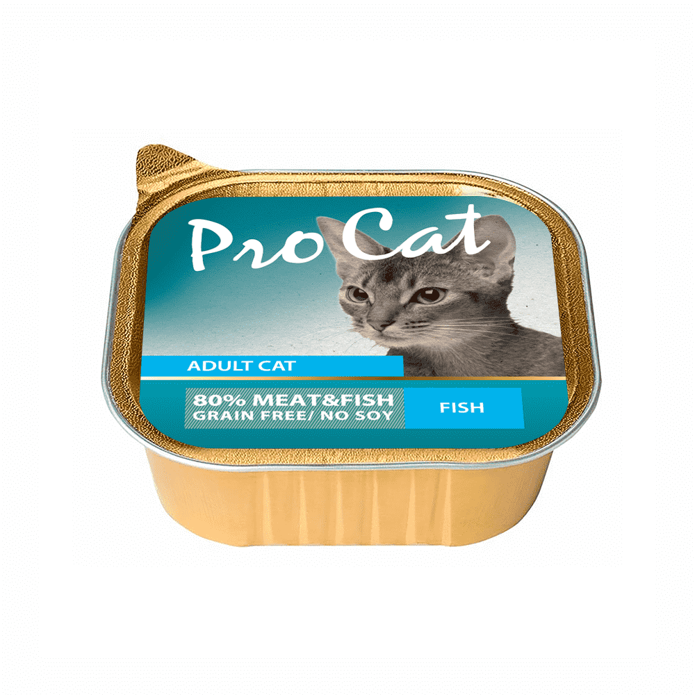 Корм для кошек PRO CAT паштет с рыбой ламист.