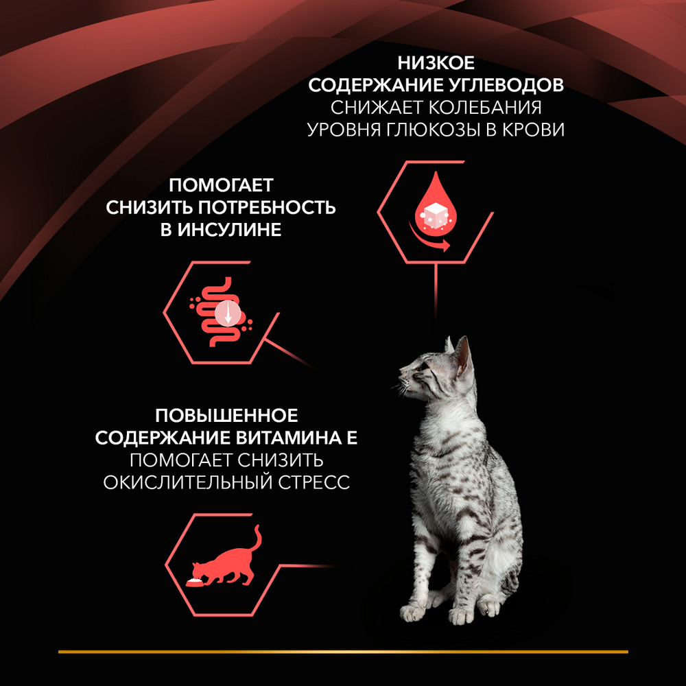 Корм для котят и кошек PRO PLAN Veterinary Diets DM St/Ox Diabetes Management при диаб.,гов.пауч