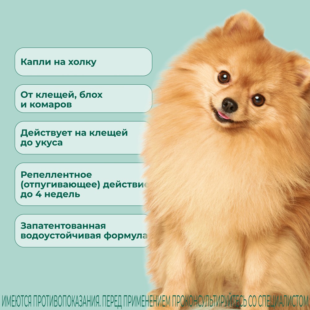 Капли для собак KRKA Атакса от иксодовых клещей, блох, вшей, власоедов (до 4кг) 0,4мл