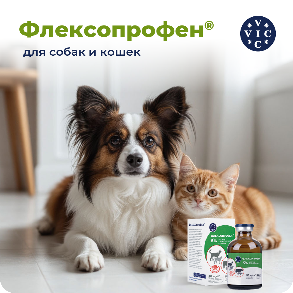 Препарат НПВС DOCTOR VIC Флексопрофен для кошек и собак, 5% 50мл