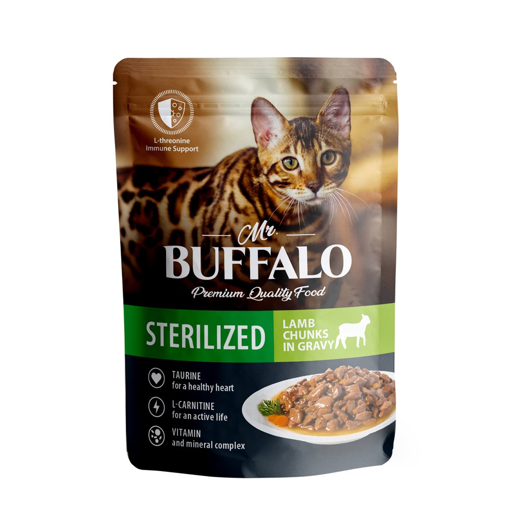 Корм для кошек Mr.BUFFALO Sterilized ягненок в соусе пауч