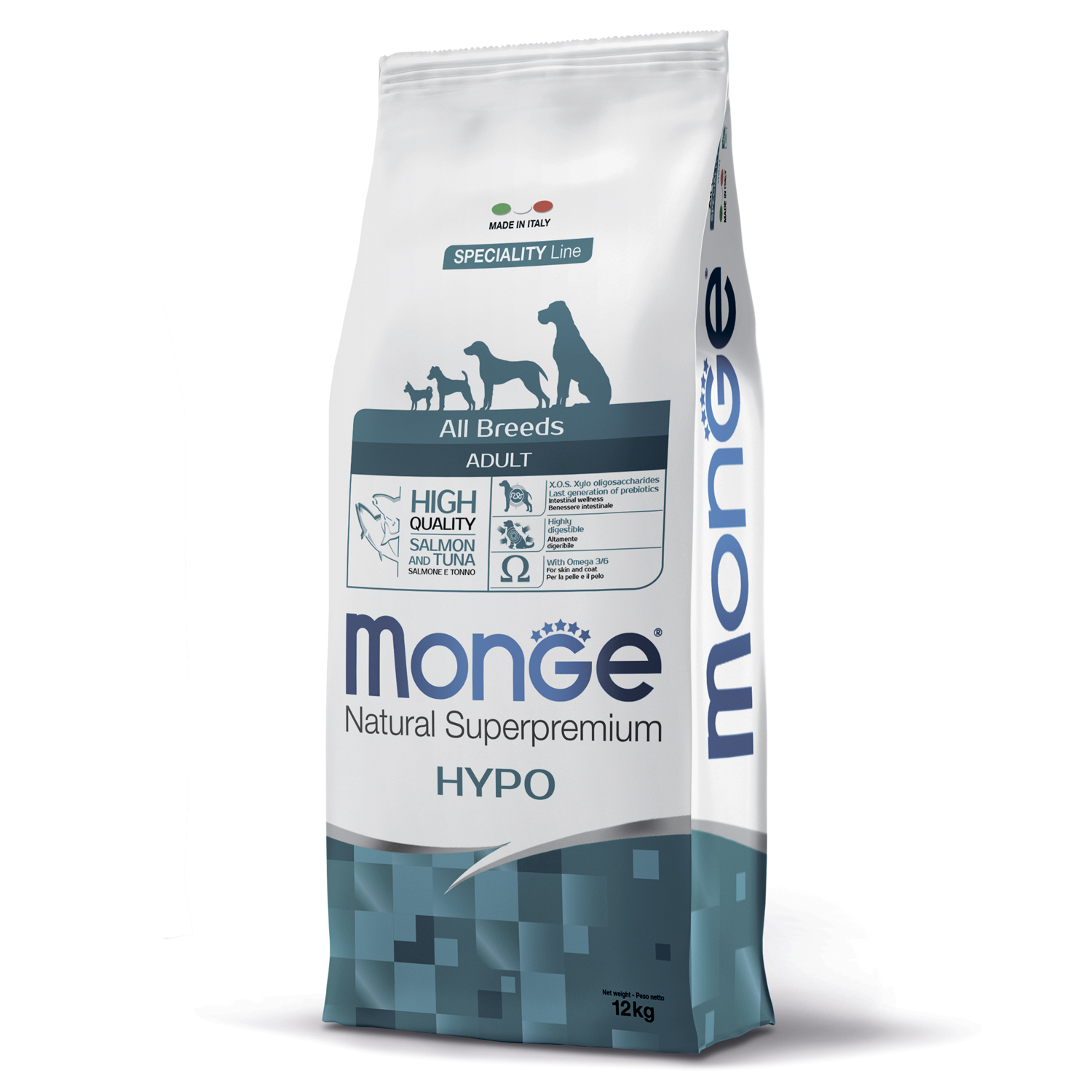 Корм для собак MONGE Dog Speciality Hypoallergenic гипоаллергенный, лосось, тунец сух.