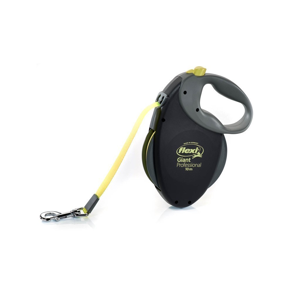 Рулетка для собак FLEXI Giant Neon XL (от 50кг) лента 8м, светоотражающая, желтый неон