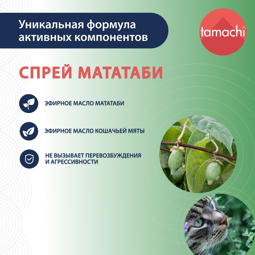 Спрей д/кош TAMACHI с мататаби д/снятия стресса и привлеч.к игрушкам,переноскам, лежанкам и пр.125мл