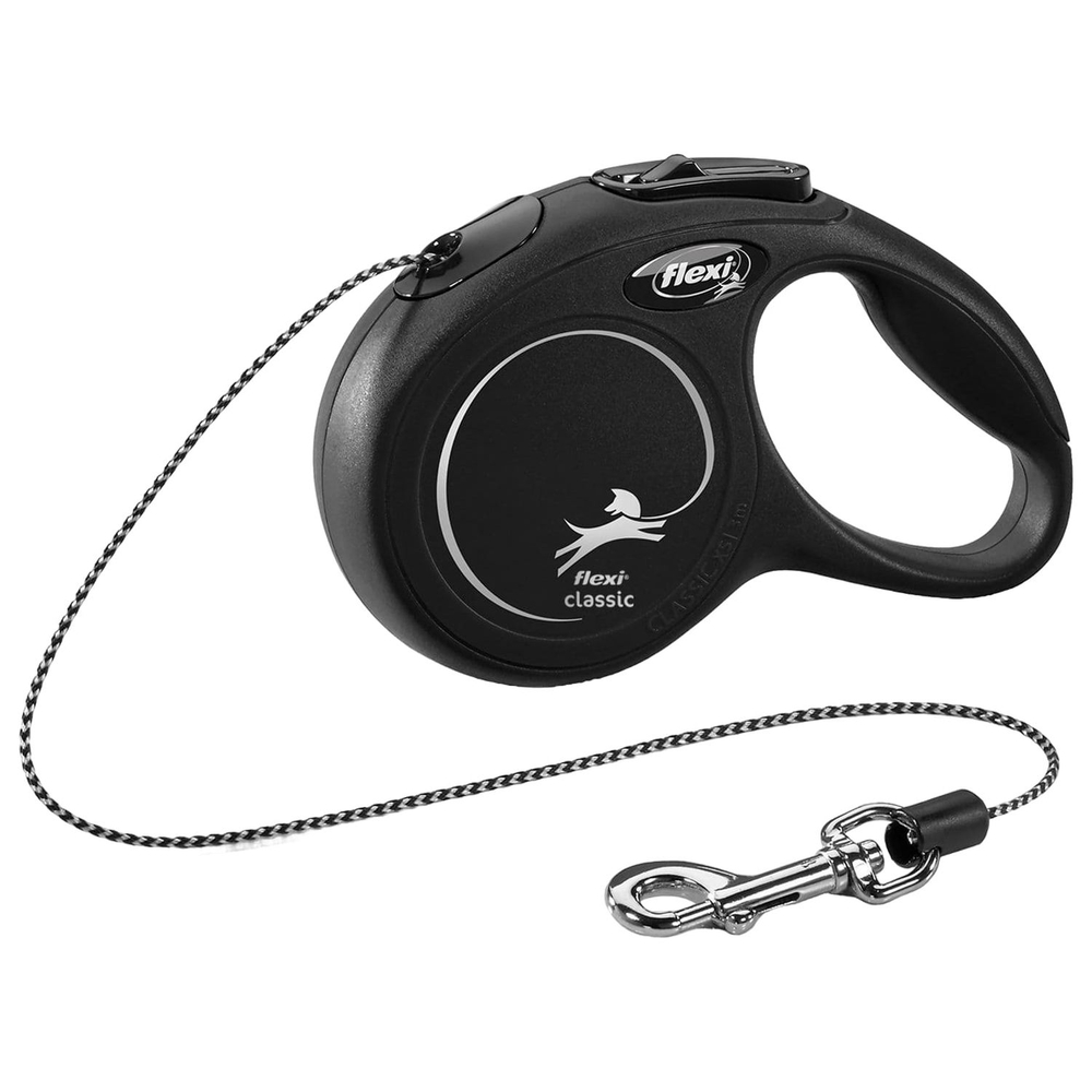 Рулетка для собак FLEXI New Classic XS (до 8кг) 3м трос черная