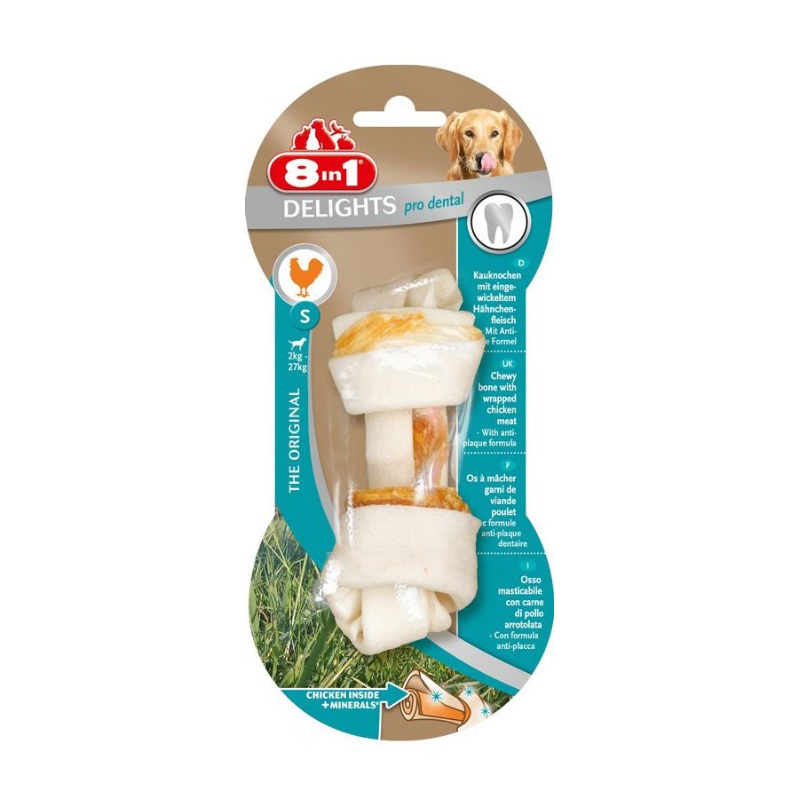 Лакомство для собак 8 IN 1 DENTAL DELIGHTS S Косточка для чистки зубов 11см