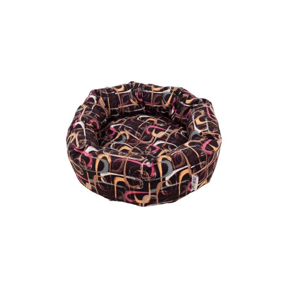 Лежак для животных FOXIE Abstraction Blacky 57х57x18см круглый