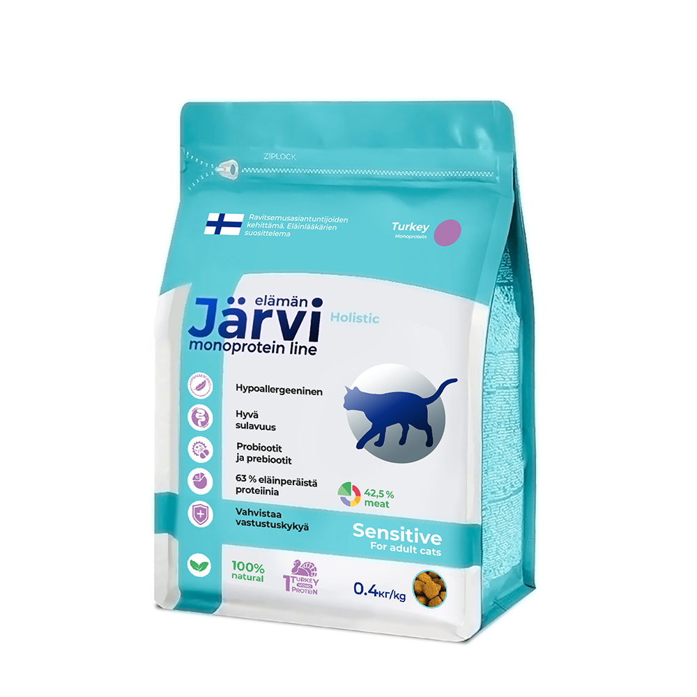 Корм для кошек JARVI Monoprotein при чувствительном пищеварении, индейка сух.