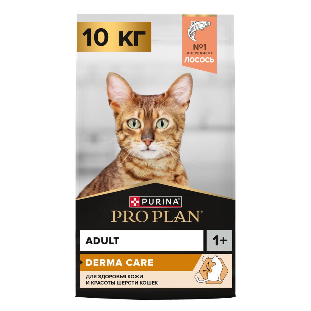 Корм для кошек PRO PLAN Derma Care для здоровья кожи и шерсти, с лососем сух.