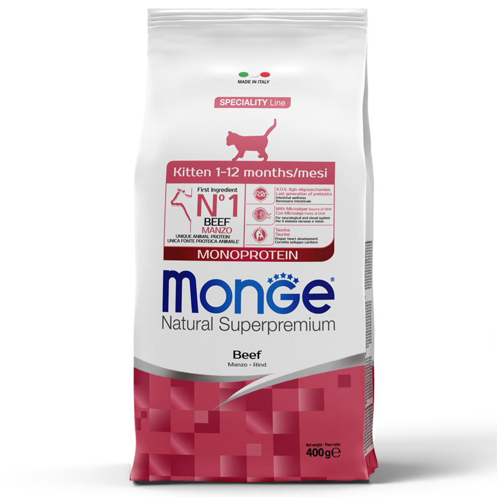 Корм для котят MONGE Cat Monoprotein говядина сух.