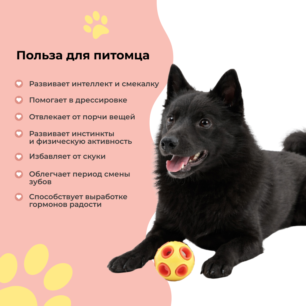 Игрушка для собак FOXIE Fun&Play Мяч для лакомств резиновый 5см