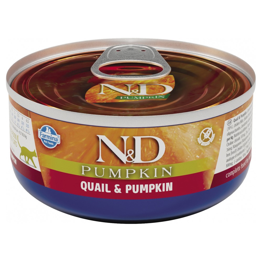 Корм для кошек FARMINA N&D Cat Pumpkin перепелка с тыквой банка