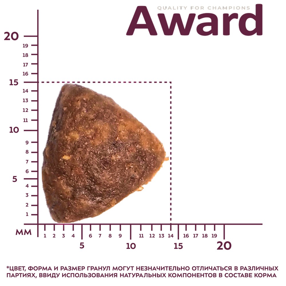 Корм для собак AWARD говядина с курицей с добавлением брокколи и черники сух.