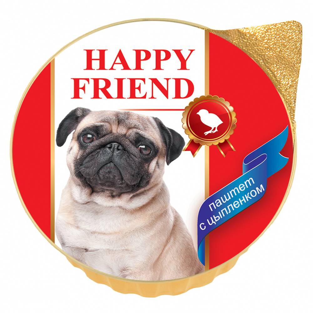 Корм для собак HAPPY FRIEND Паштет с цыплёнком банка