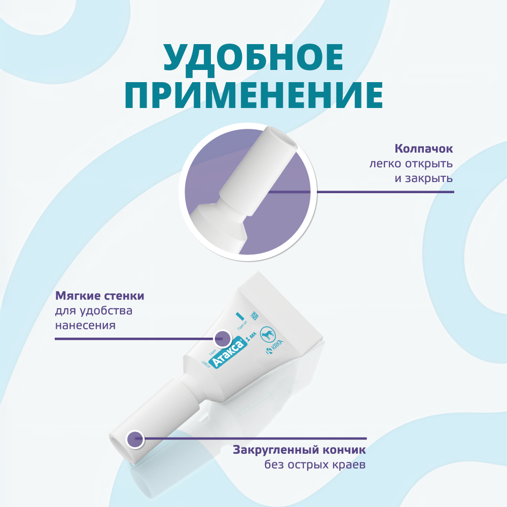 Капли для собак KRKA Атакса от иксодовых клещей, блох, вшей, власоедов (4-10кг веса) 1,0мл