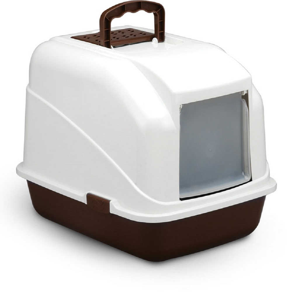Туалет для кошек TRIOL LB04 закрытый (совок в комплекте), кофейный 48х40х41 см