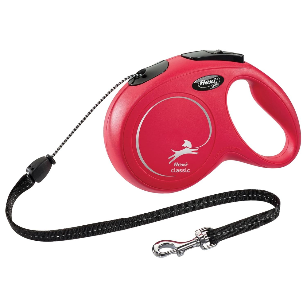 Рулетка для собак FLEXI Classic Long M (до 20кг) трос 8м красная