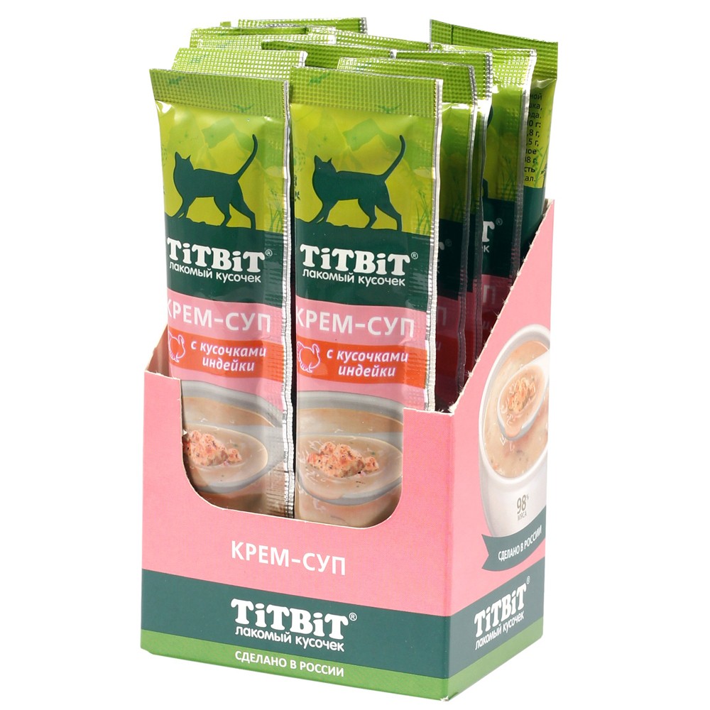 Лакомство для кошек TITBIT Крем-суп с кусочками индейки