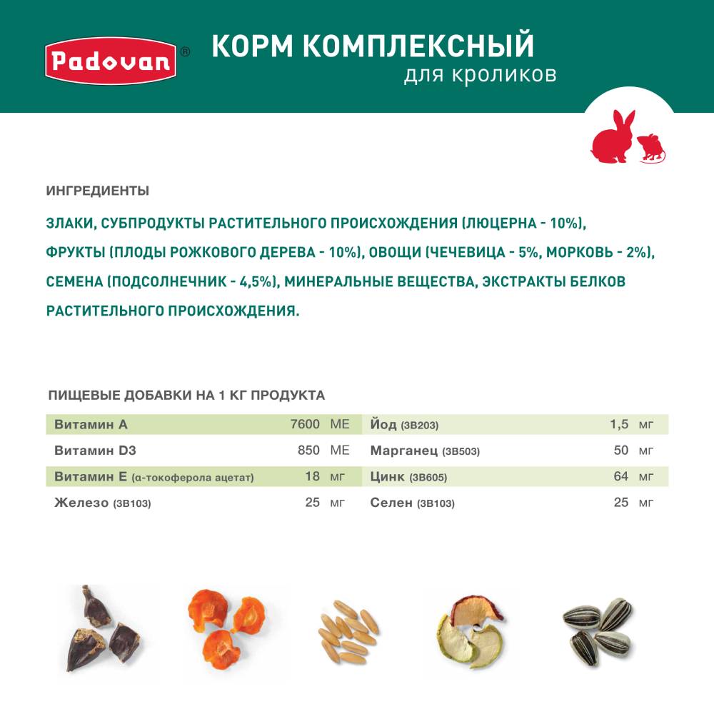 Корм для декоративных кроликов PADOVAN Grandmix Coniglietti
