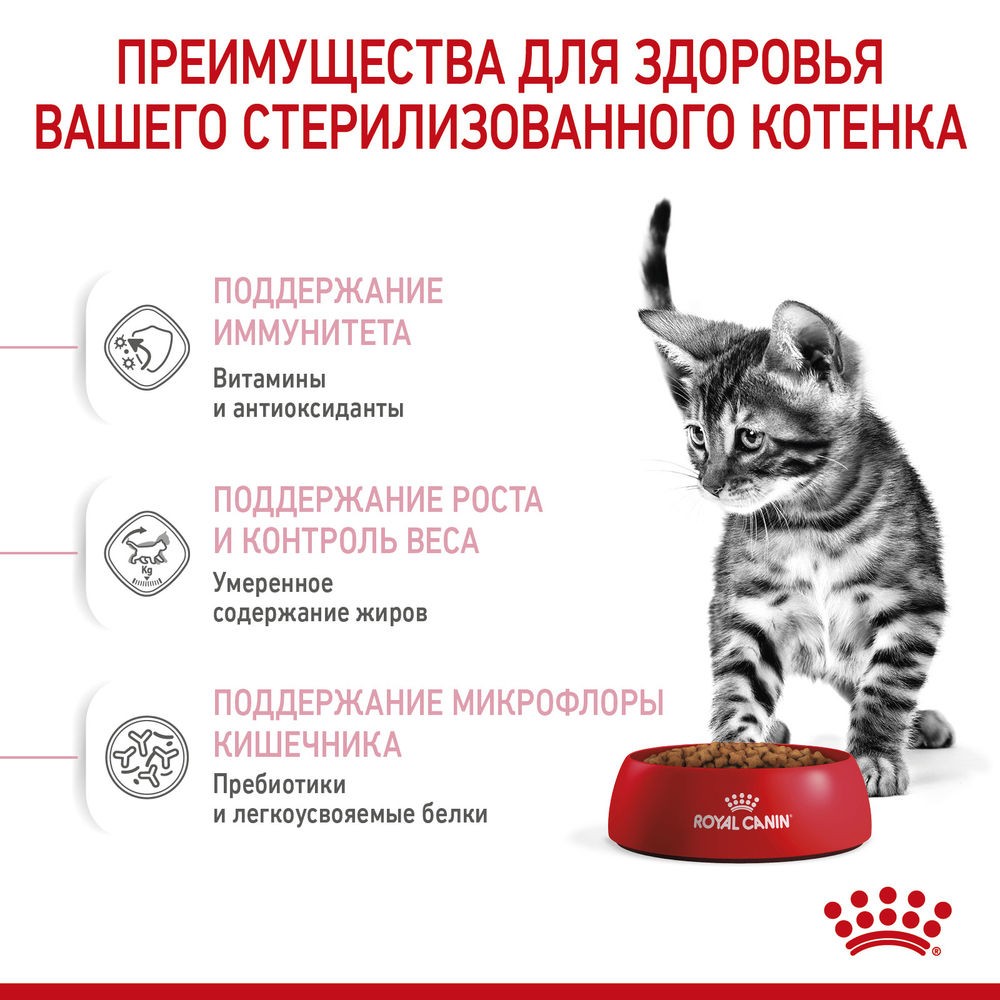Корм для котят ROYAL CANIN Kitten Sterilised сбалансированный для стерилизованных сух.