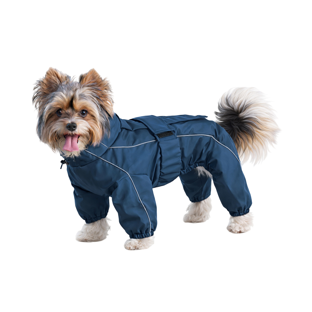 Дождевик-комбинезон для собак FOXIE Barking Blue S (длина спины 30см) синий
