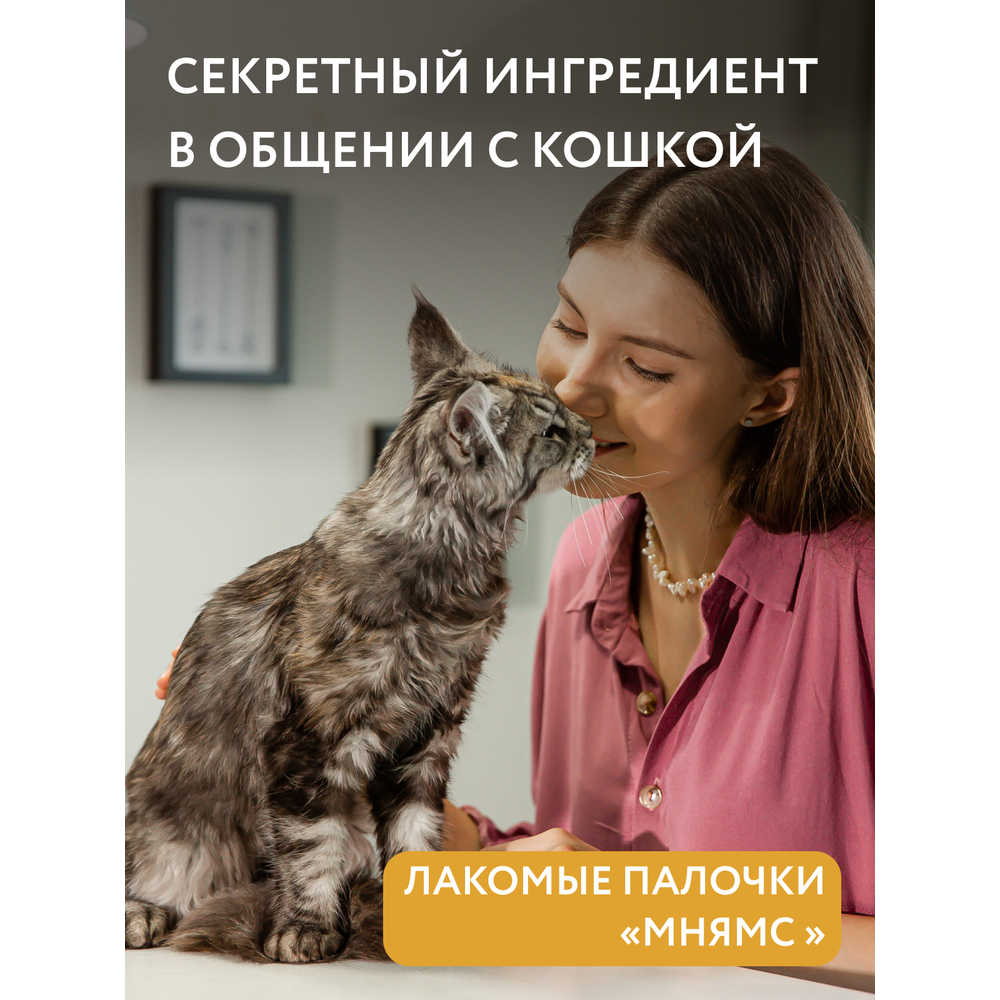 Лакомство для кошек МНЯМС Лакомые палочки из цыпленка и печени 10х
