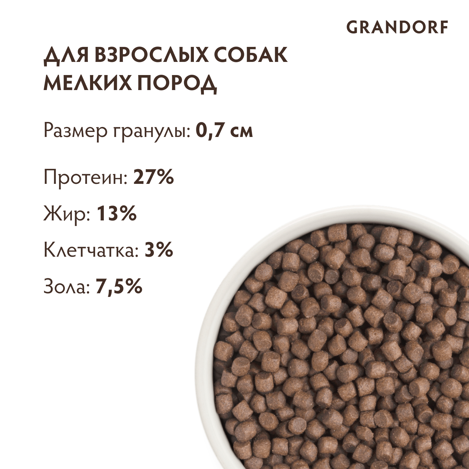 Корм для собак GRANDORF для мелких пород, индейка сух.