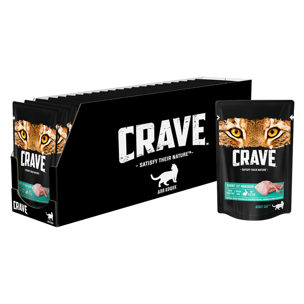 Корм для кошек CRAVE Кролик пауч