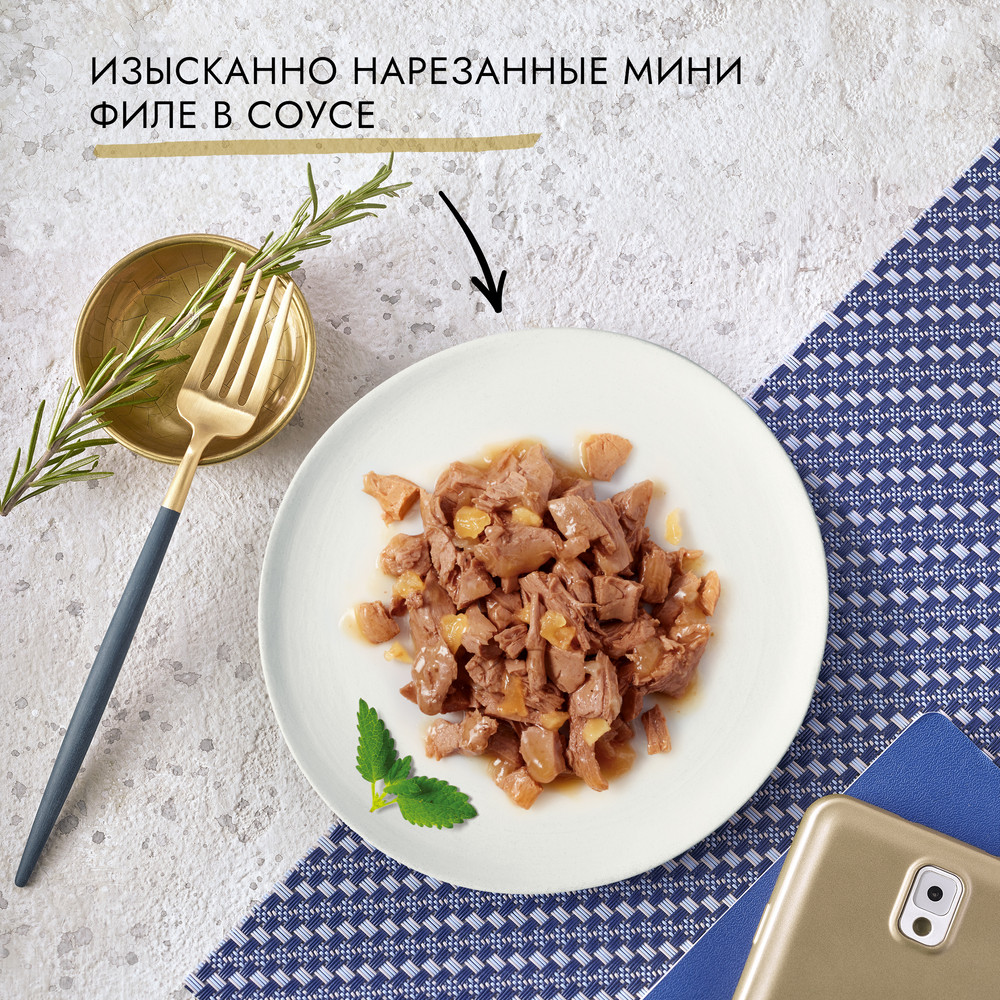 Корм для кошек ГУРМЭ Желе Де-Люкс с лососем в желе пауч
