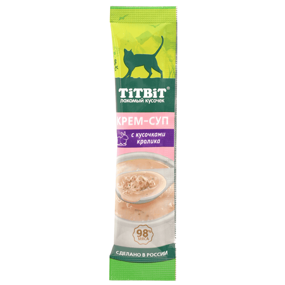 Лакомство для кошек TITBIT Крем-суп с кусочками кролика
