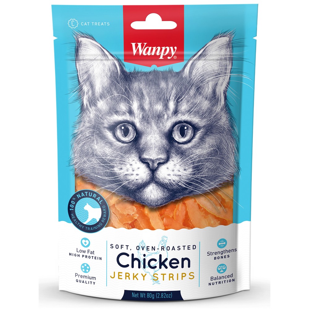 Лакомство для кошек WANPY Cat мягкая вяленая соломка из курицы