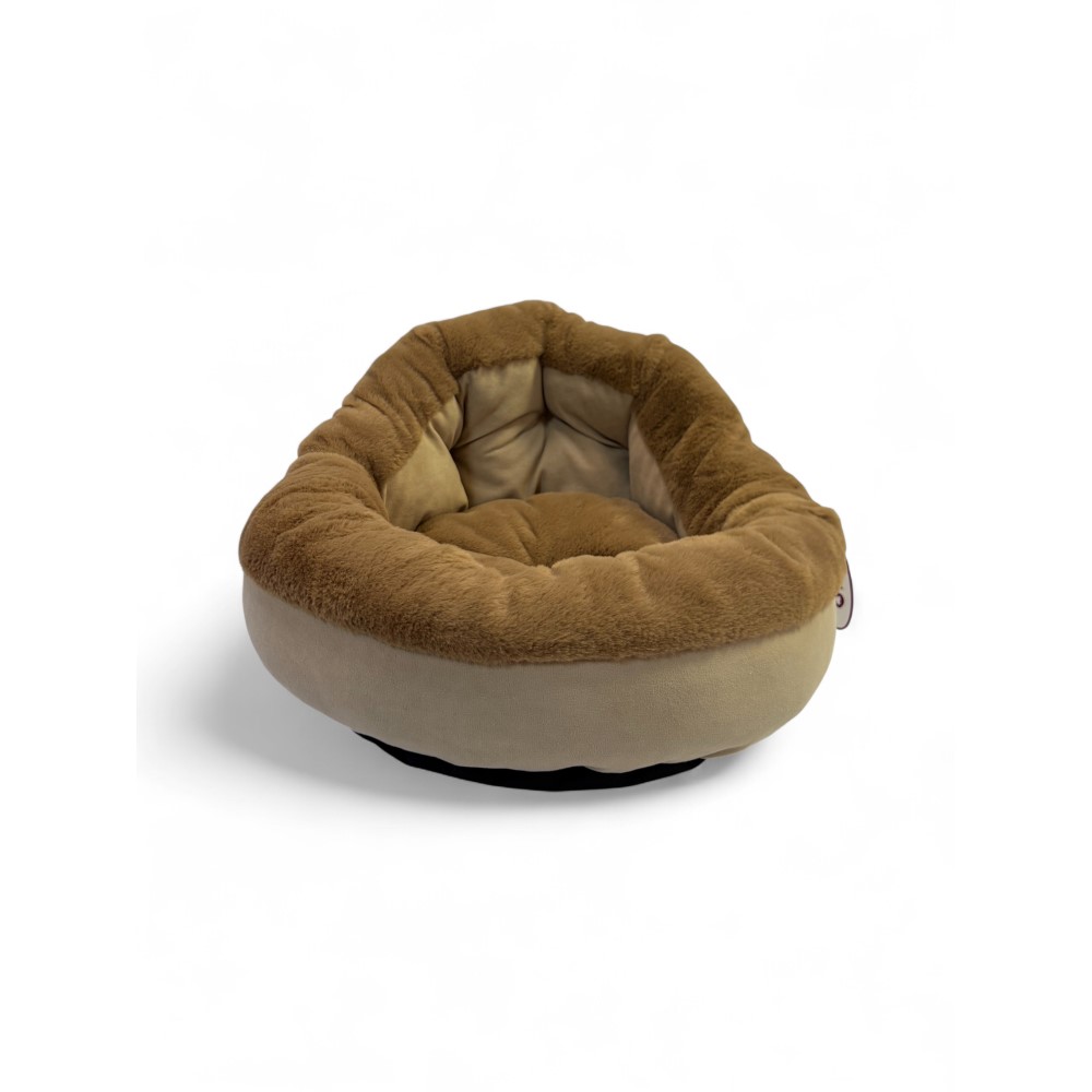 Лежак для животных FOXIE Fuzzy comfort 50х50см круглый с мехом кремовый