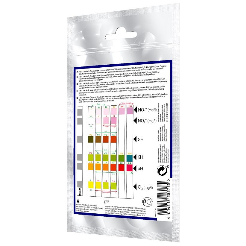 Тест TETRA 6в1 GH, kH, NO2, NO3, pH, CL2 (10шт)