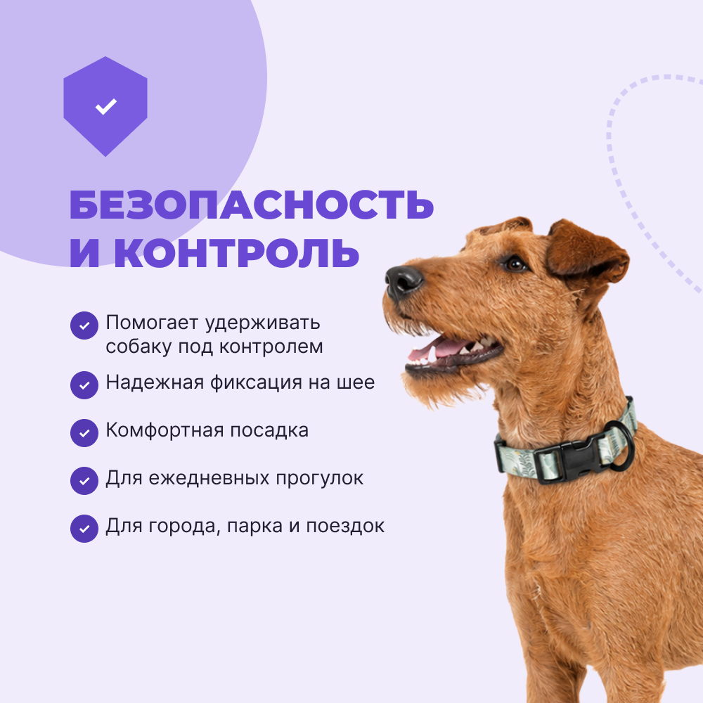 Ошейник для собак FOXIE Snow tree S 1,5х30-45см разноцветный