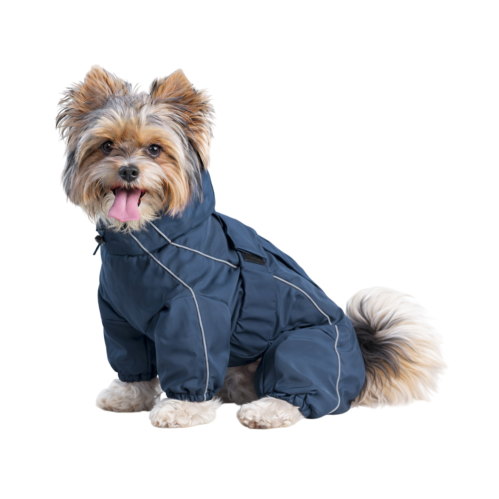 Дождевик-комбинезон для собак FOXIE Barking Blue S (длина спины 30см) синий