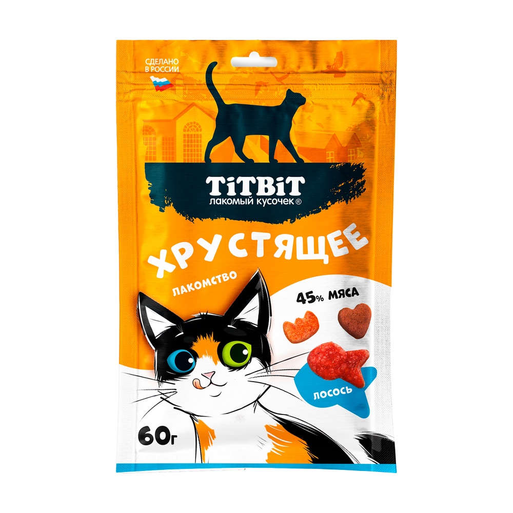 Лакомство для кошек TITBIT Хрустящее с лососем