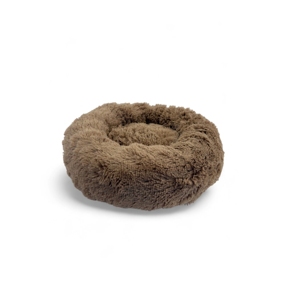 Лежак для животных FOXIE Fuzzy cute 35х35х15см круглый бледно-коричневый
